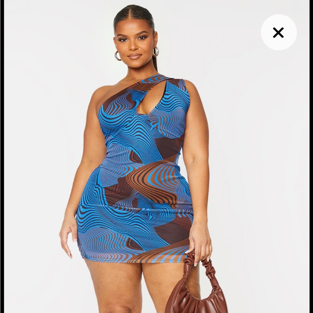 NWT Fun brown and blue dress!